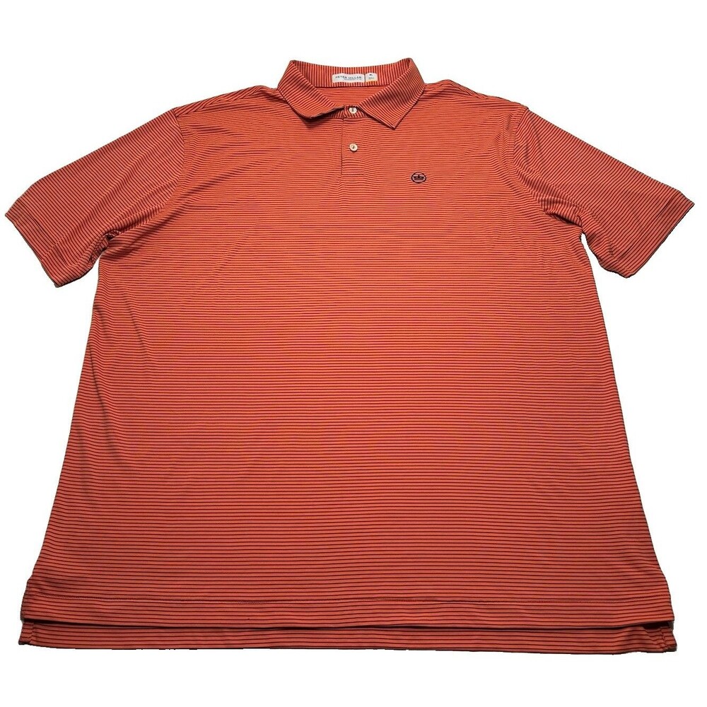 Men's Peter Millar Featherweight Stripe Short Sleeve Polo Size XL Azalea